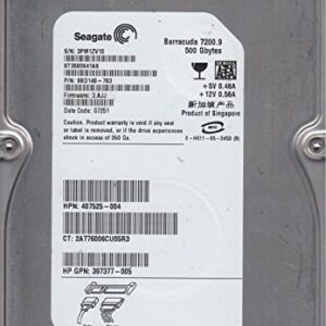 ST3500641AS, 3PM, AMK, PN 9BD148-783, FW 3.AJJ, Seagate 500GB SATA 3.5 Hard Drive