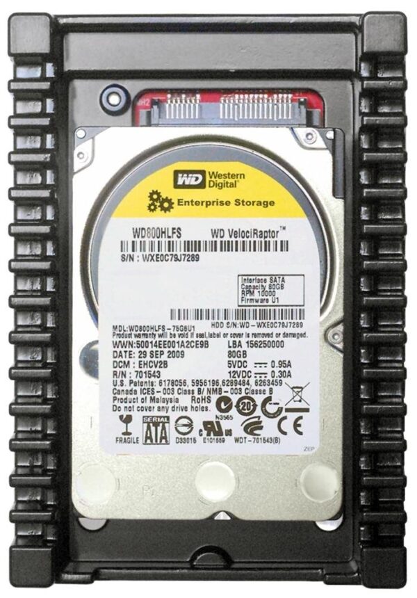 Western Digital VelociRaptor 80GB SATA Hard Drive- WD800HLFS