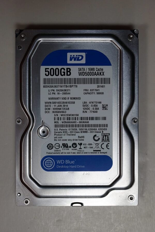 500GB Western Digital Caviar Blue SATA-6Gb/s 16MB Cache 7200rpm