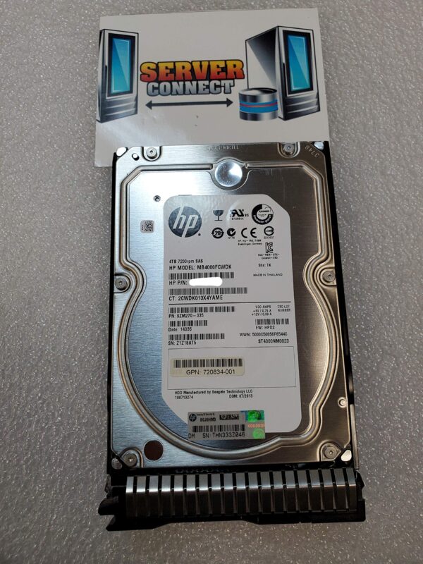 MB4000FCWDK HPE 4TB 7.2K 6G SAS DP Hard Drive