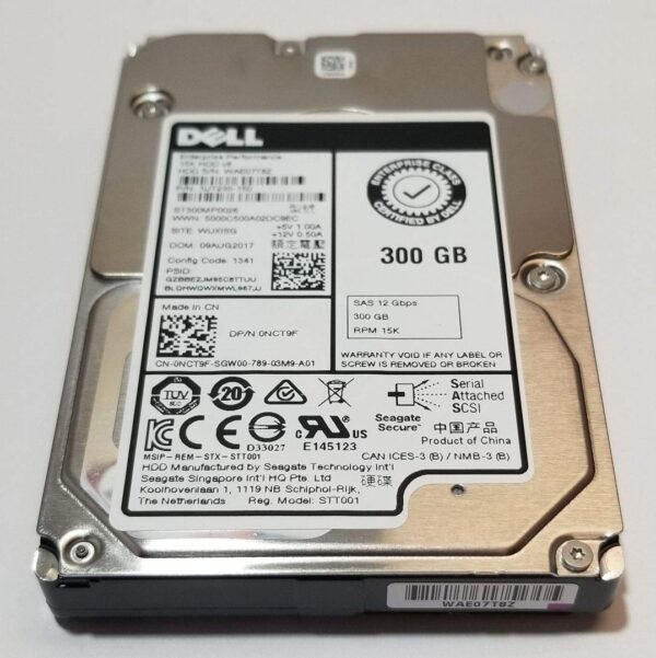 Seagate 300GB HDD 15K RPM 2.5" 12Gb/s SAS Hard Disk Drive Model: ST300MP0026 DP/N: NCT9F