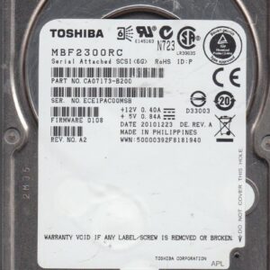 "MBF2300RC, PN CA07173-B200, Toshiba 300GB SAS 2.5 Hard Drive"