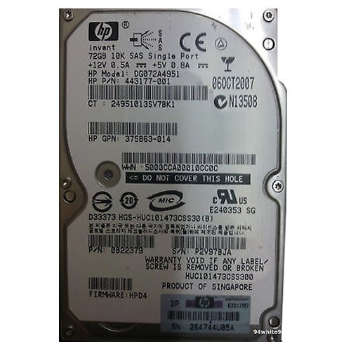 375863-014 Hewlett-Packard 72Gb 10000Rpm Sas Hplug 2.5Inch Hard Drive