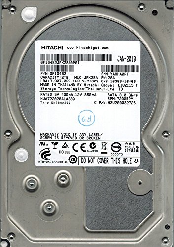 Hitachi HUA722020ALA330 P/N: 0F10452 MLC: JPK28A 2TB
