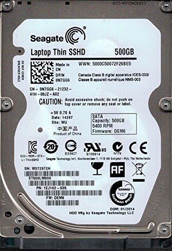 ST500LM000 P/N: 1EJ162-035 F/W: DEM6 WU W37 Seagate 500GB