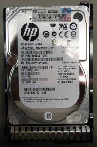 653953-001 HPE 500GB 7.2K 6G SFF SAS SC Hard Drive