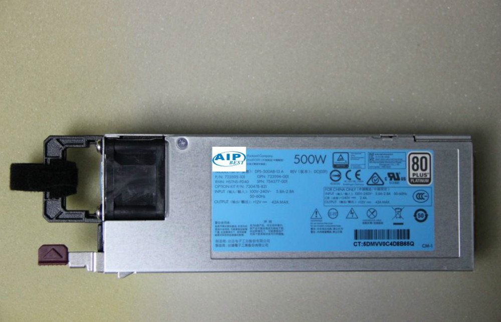 HP 754377-001 500W Flex Slot Platinum PSU - 720478-B21, 723594-001