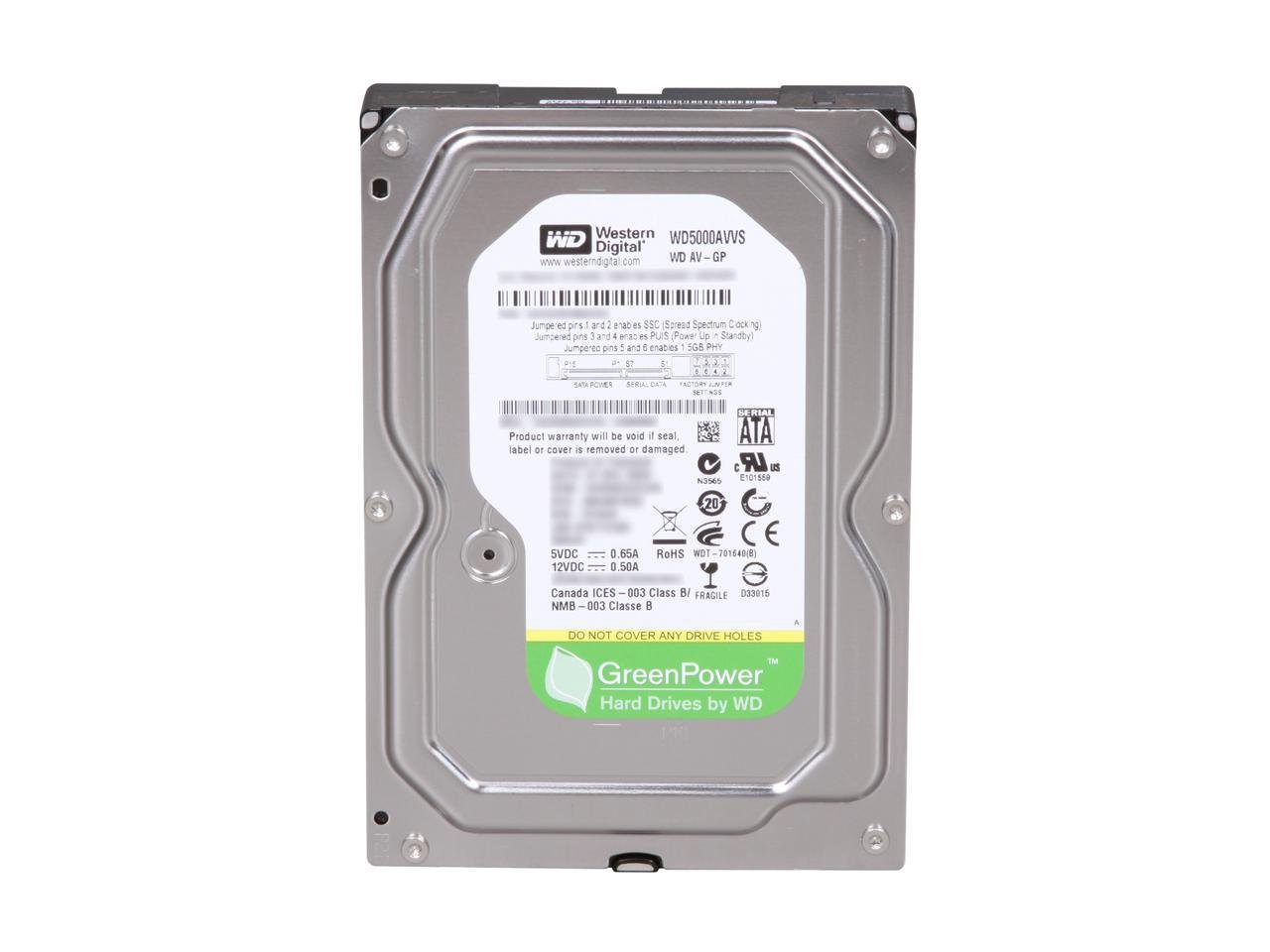 Western Digital 500GB SATA 54K RPM 6GB/S 3.5 Hard Drive