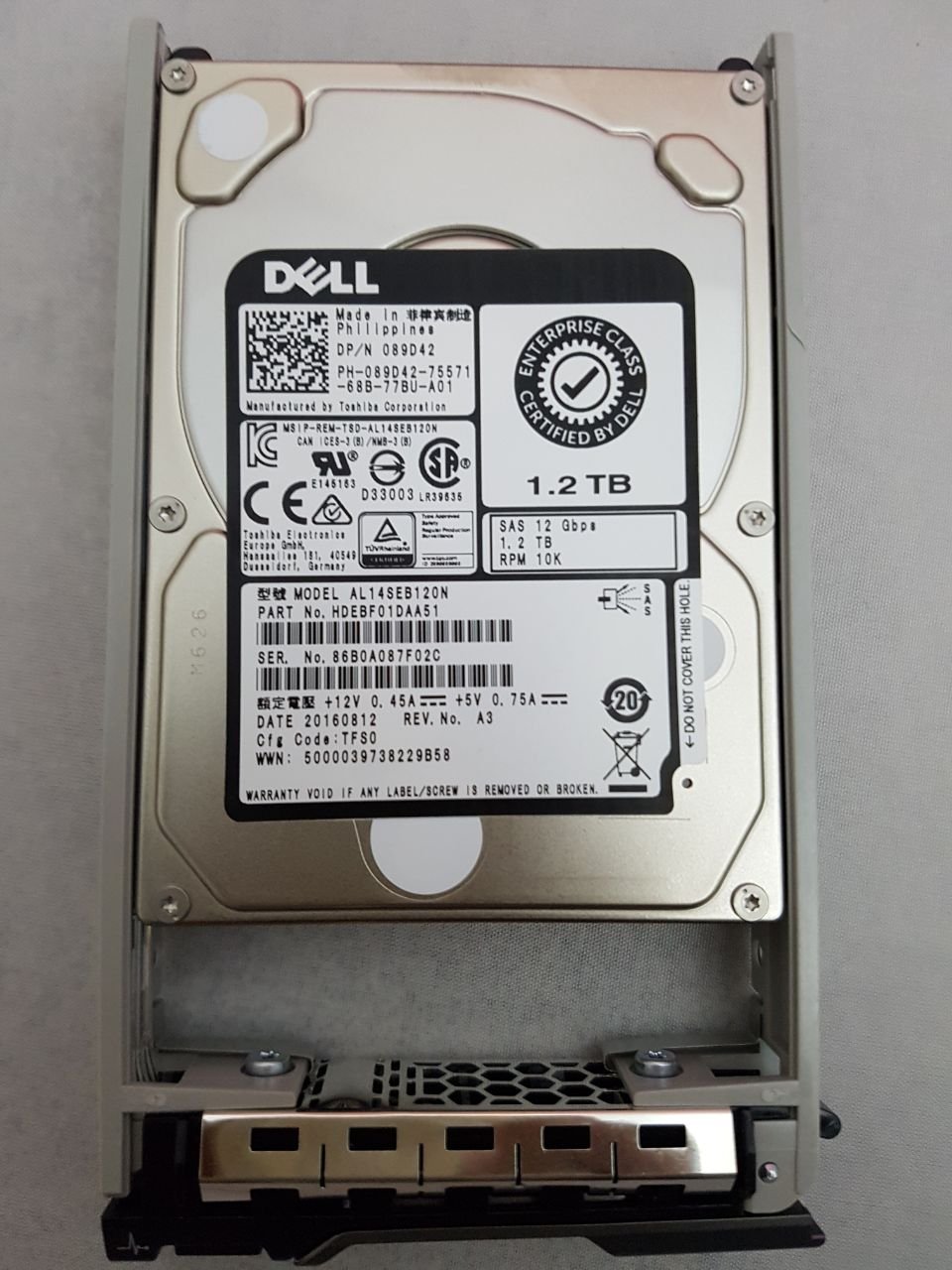 Dell 089D42 1.2TB 10K SAS-12GB/s 2.5" PE-Series 13G PowerEdge Servers