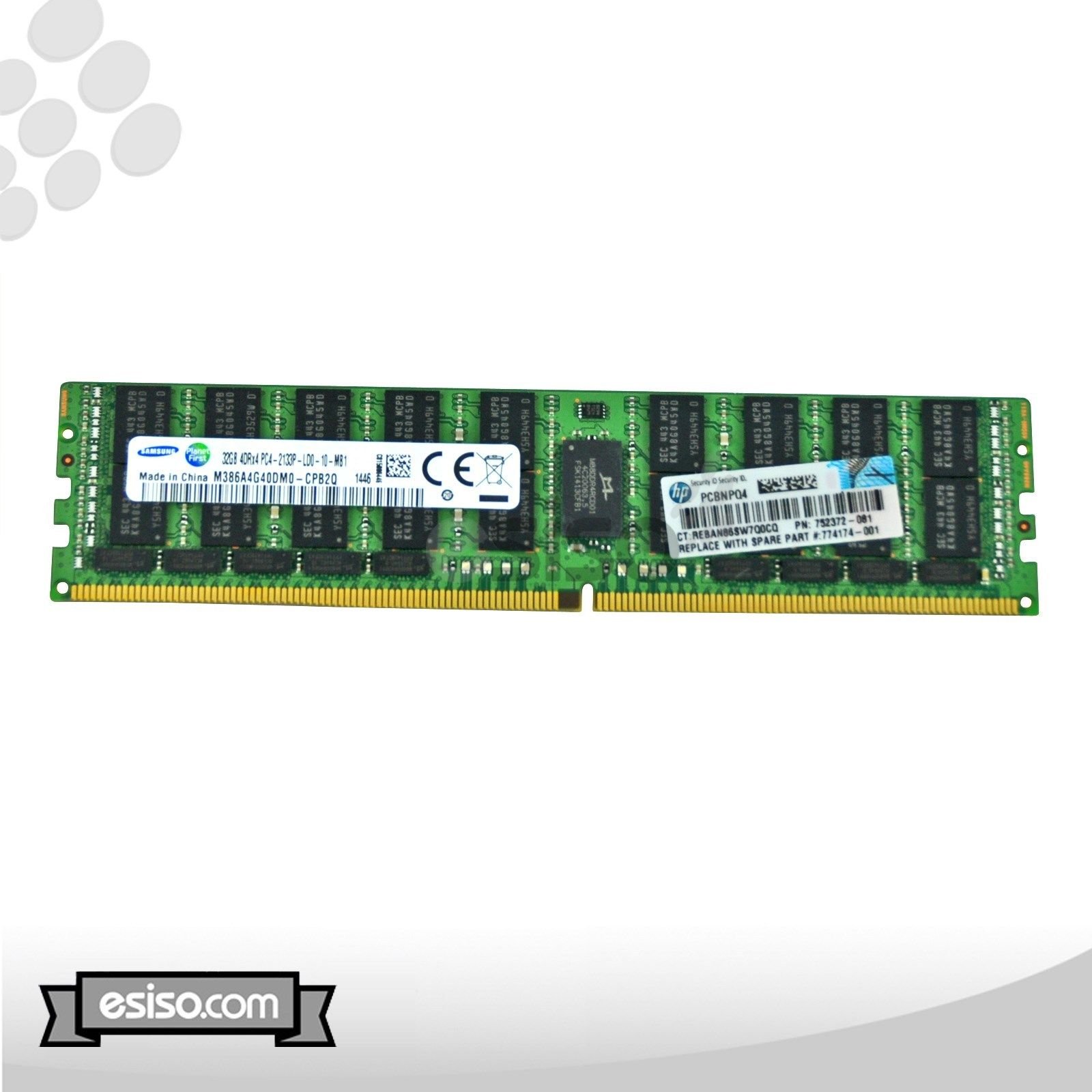 HP 32GB (1 X 32GB) 4RX4 PC4-2133L-15 DDR4-2133 Memory For Proliant Gen 9 G9