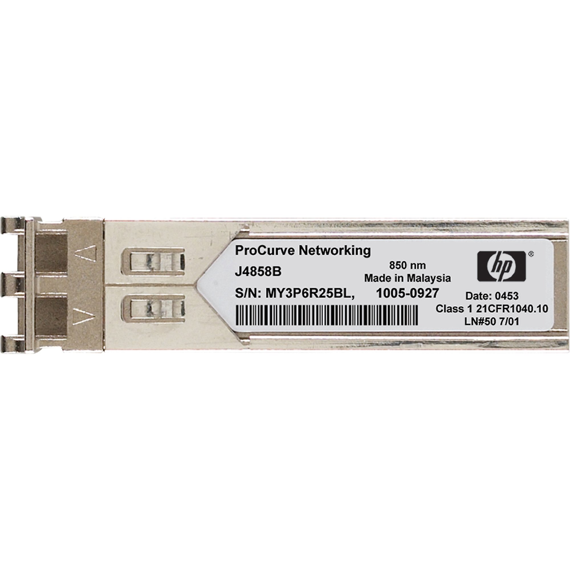 HP J4858C X121 1Gb SFP SX Transceiver - Small Form-factor Pluggable (SFP) Gigabit SX transceiver that provides a full-duplex Gigabit solution up to 550m (1804ft) on multimode fiber - Has one LC 1000BASE-SX port