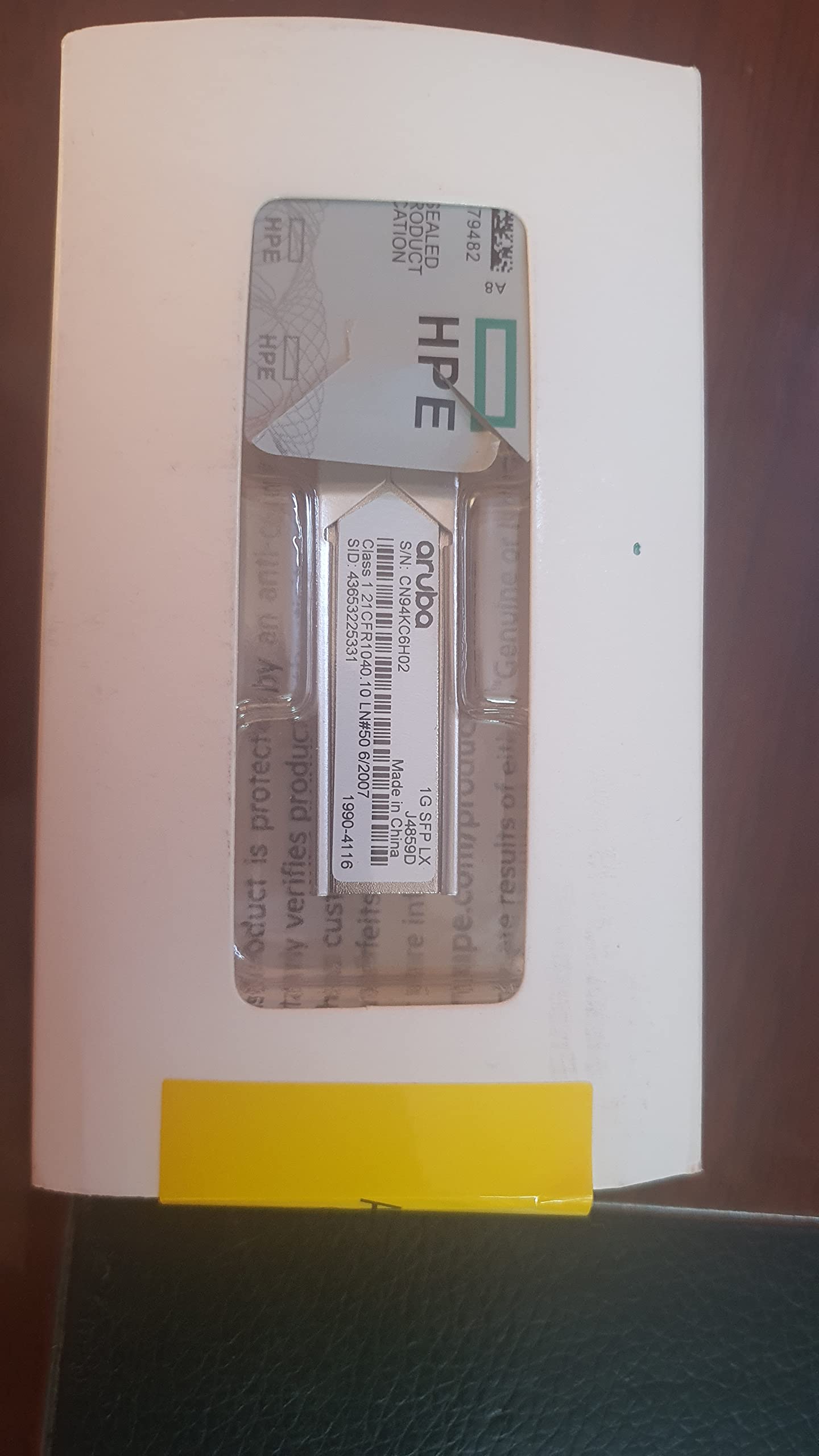 HP J4859D Aruba - SFP (mini-GBIC) transceiver module - GigE - 1000Base-LX - LC single-mode - up to 6.2 miles - for Aruba 2930M 24, 2930M 40, 2930M 48, 8320, MACsec Advanced Module, OfficeConnect 1410