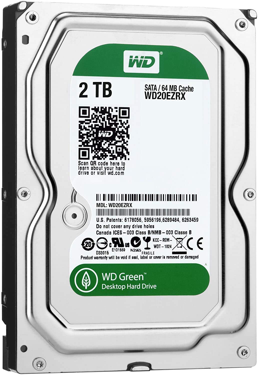 WD20EZRX Western Digital 2TB 5400RPM SATA 6.0 Gbps 3.5 inch Caviar Hard Drive