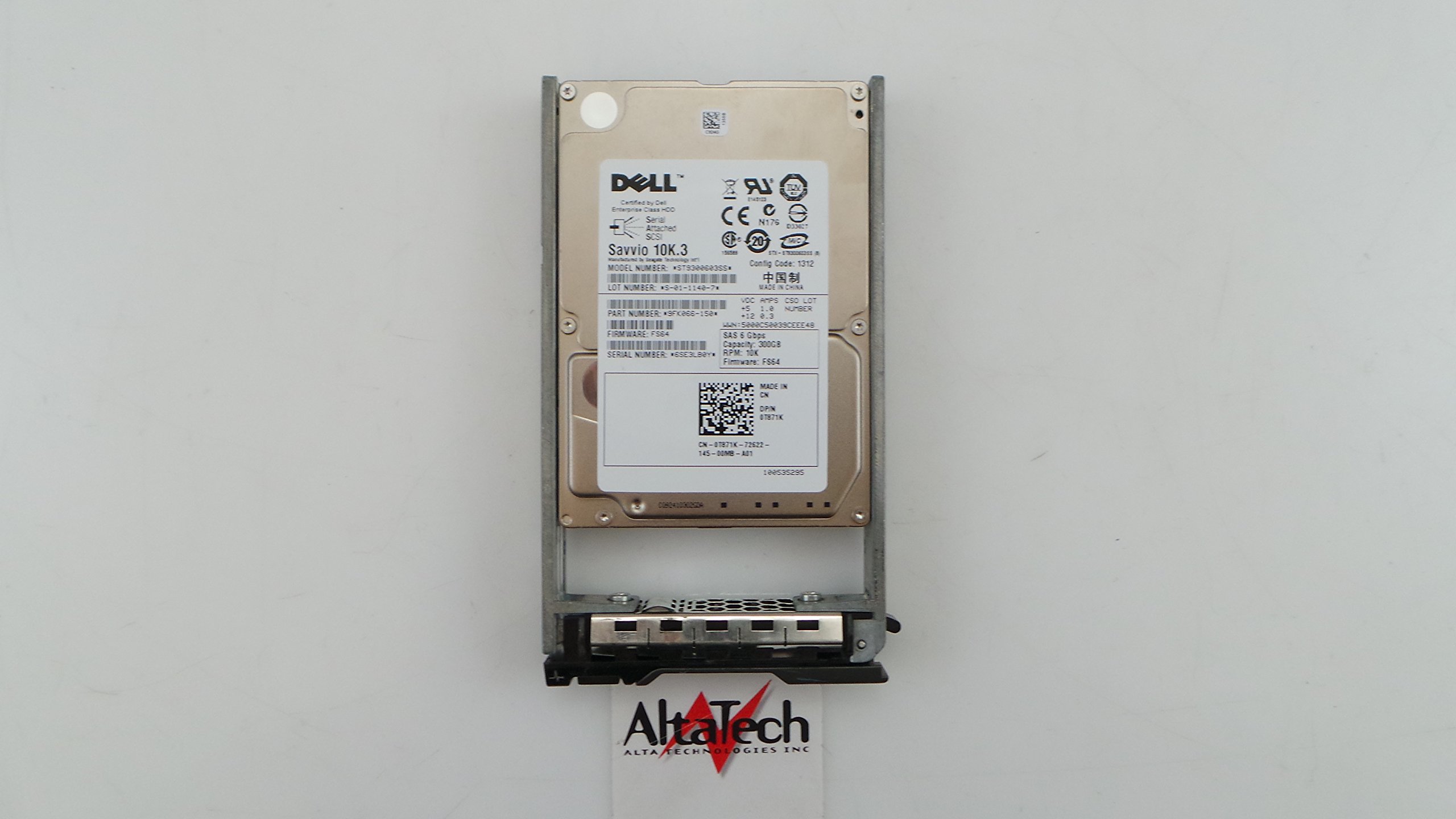 Dell T871K 300GB 2.5 6Gb/s SAS - 10k RPM Internal Hard Drive