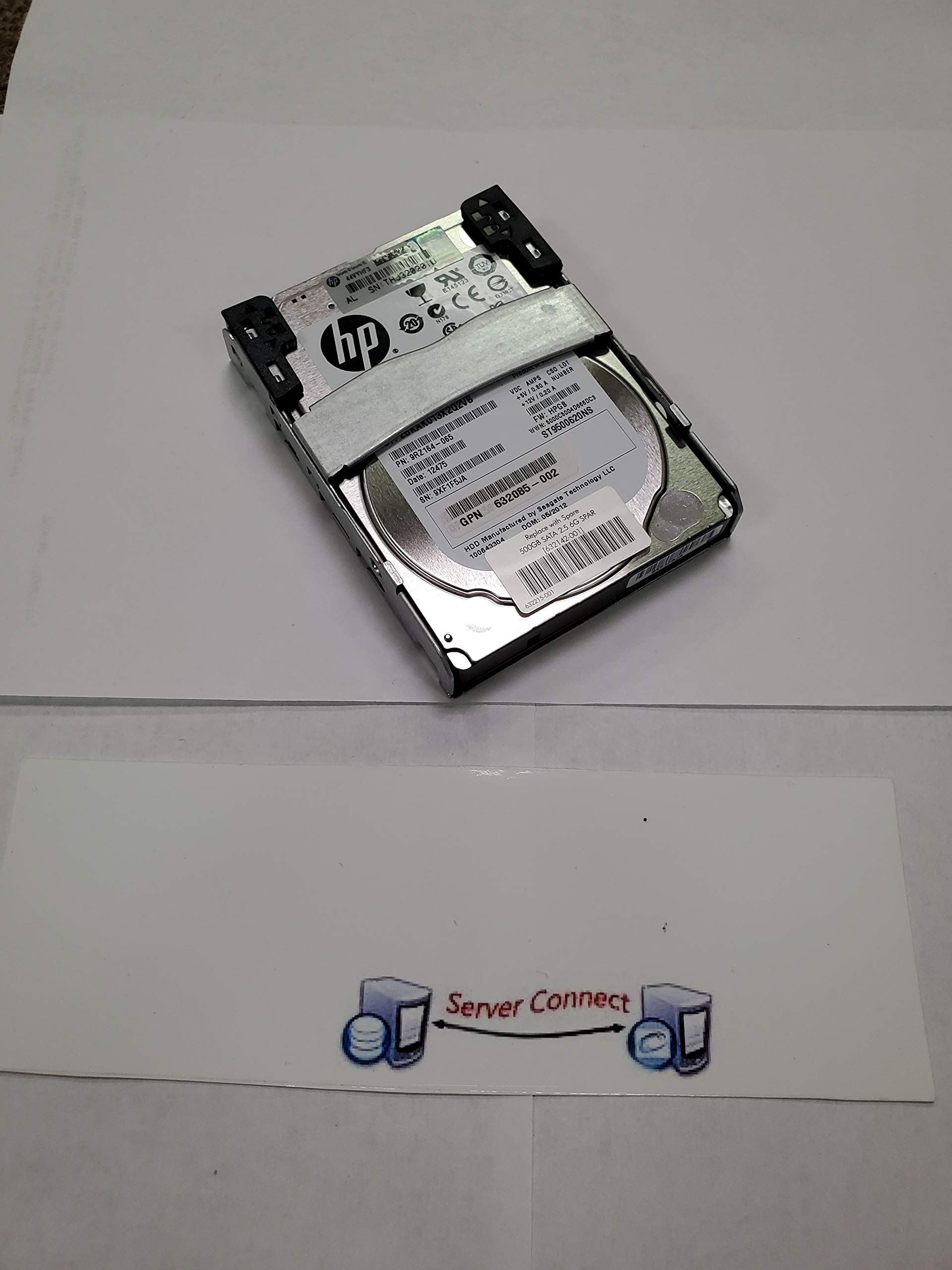 HP 632142-001 500GB SATA hard disk drive - 7,200 RPM, 6Gb/sec transfer rate, 2.5-inch small form factor (SFF) - Quick Restore (QR), Midline