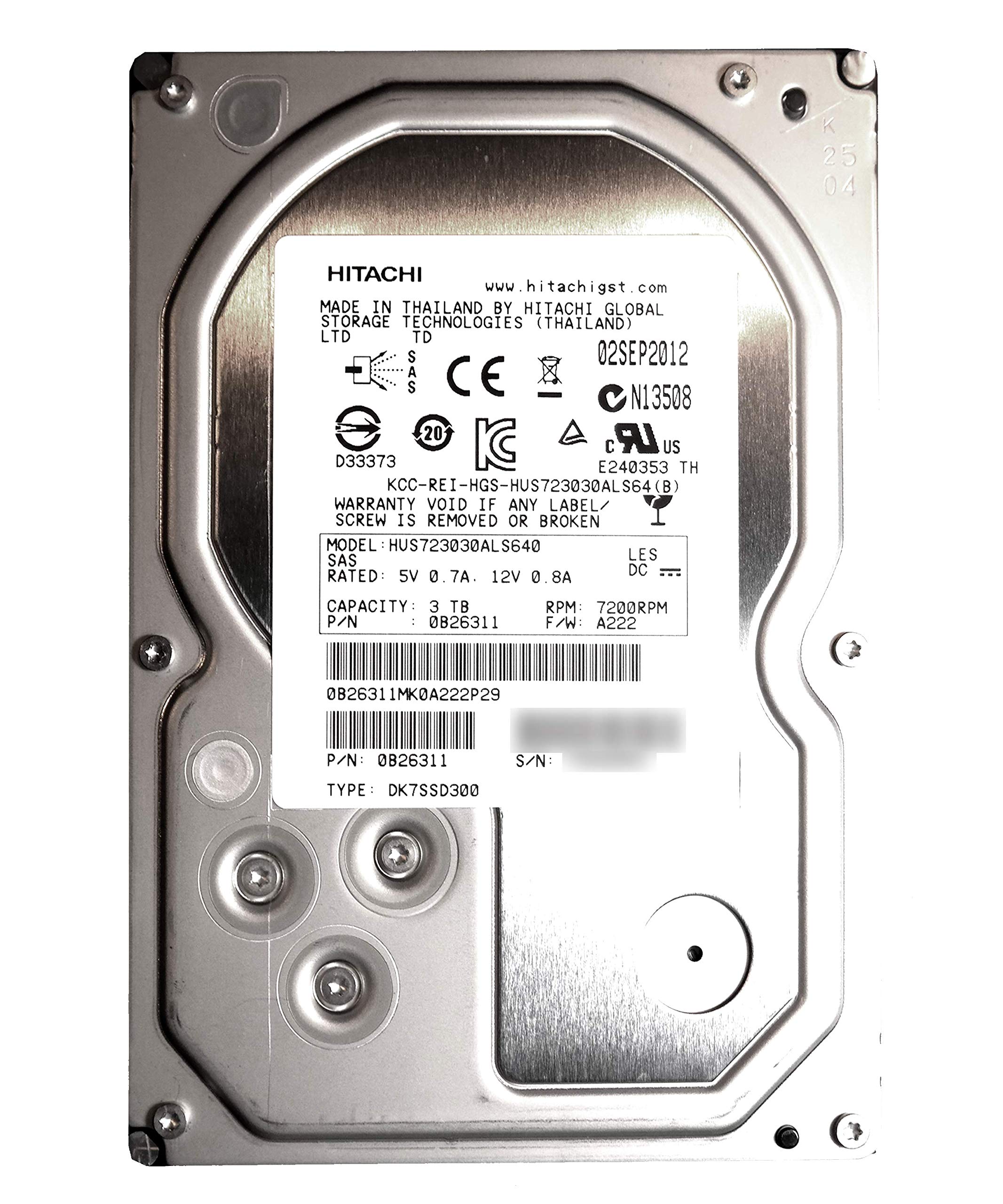 HPE HGST 3TB HUS723030ALS640 0B26311 7.2K 6Gbps SAS 3.5" LFF