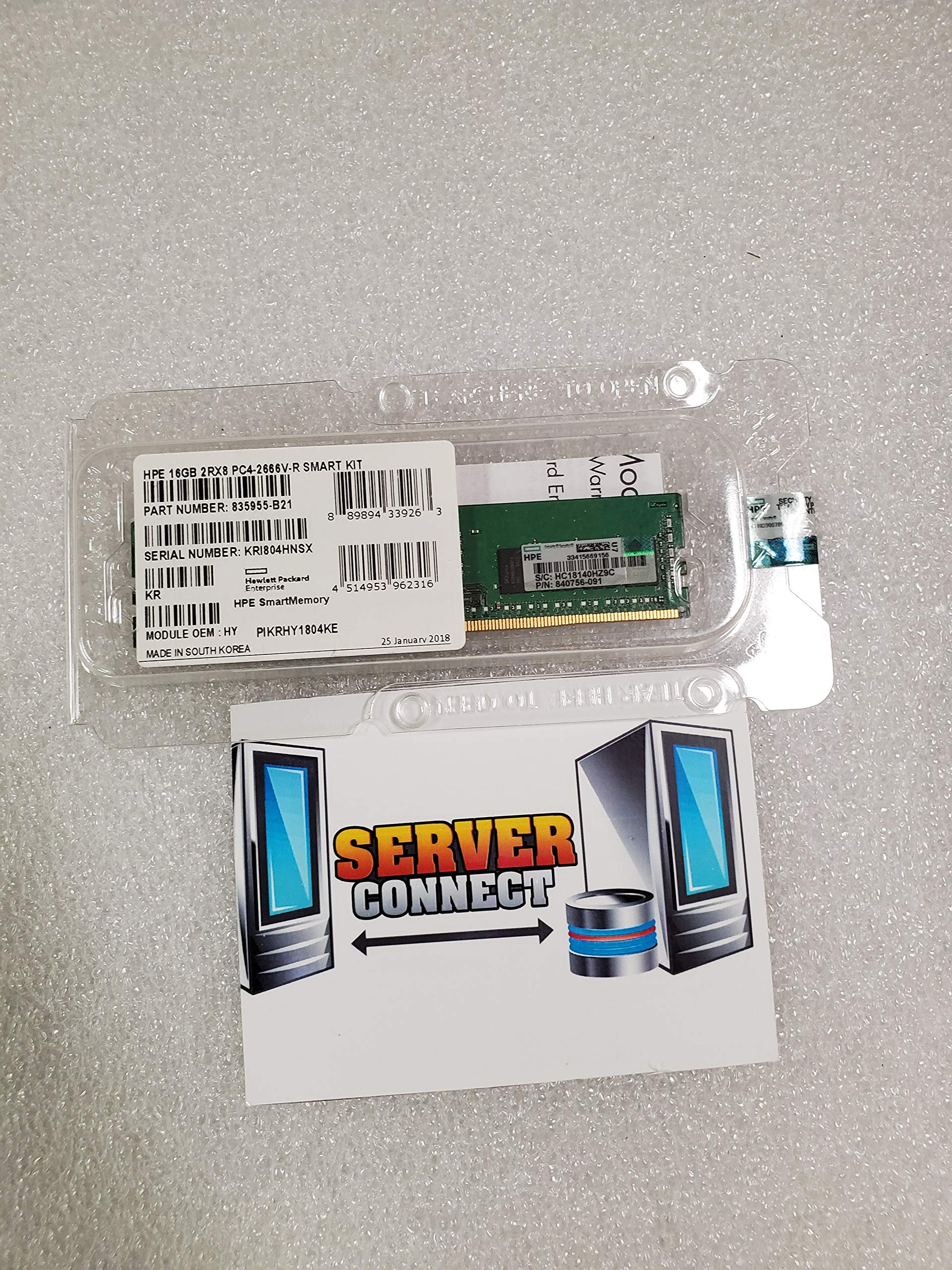 HP 835955-B21 SmartMemory - DDR4-16 GB - DIMM 288-pin - 2666 MHz/PC4-21300 - CL19-1.2 V - registered - ECC