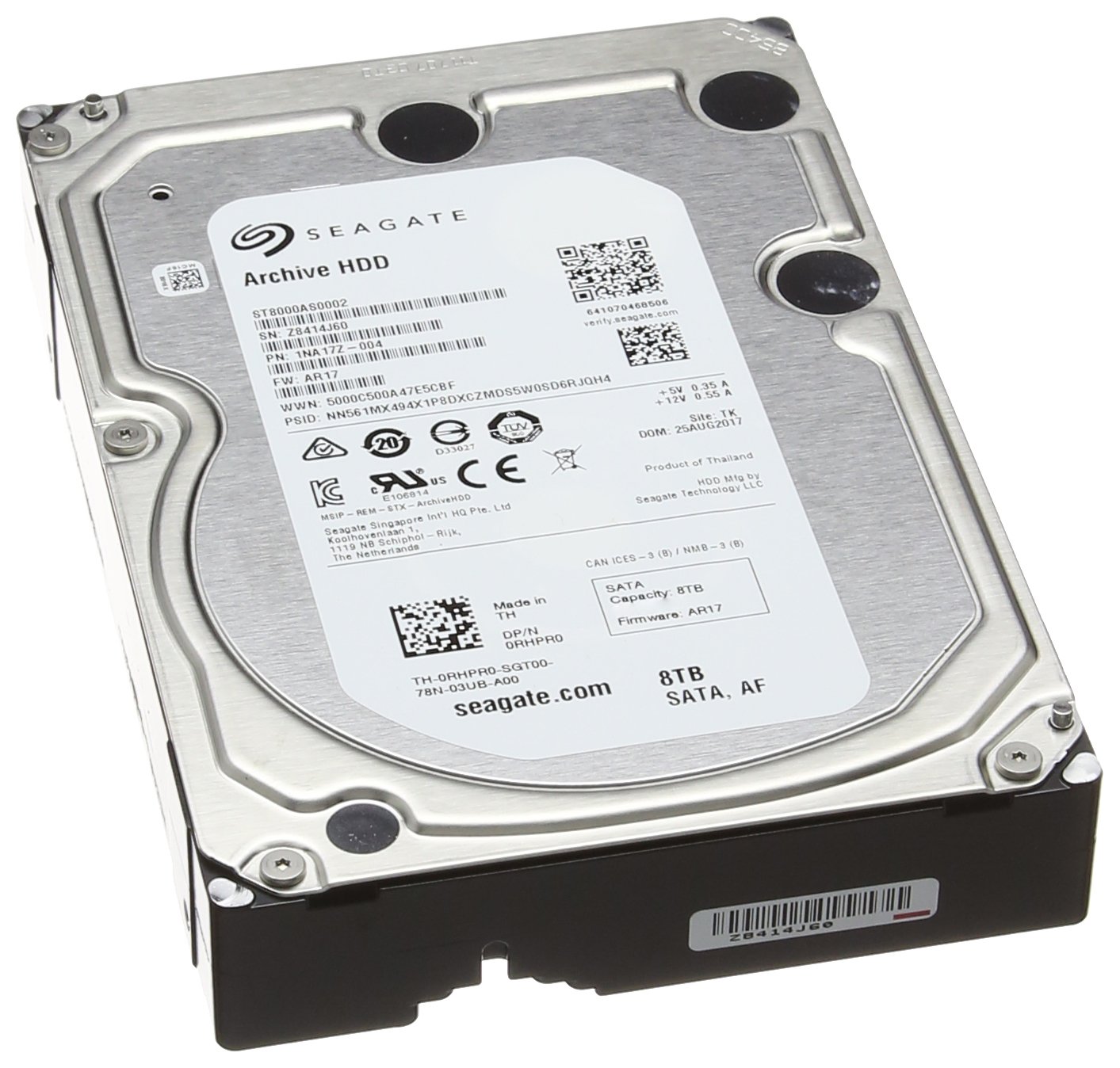 Seagate Archive HDD 8TB SATA 6GBps 128MB Cache SATA Hard Drive (ST8000AS0002)