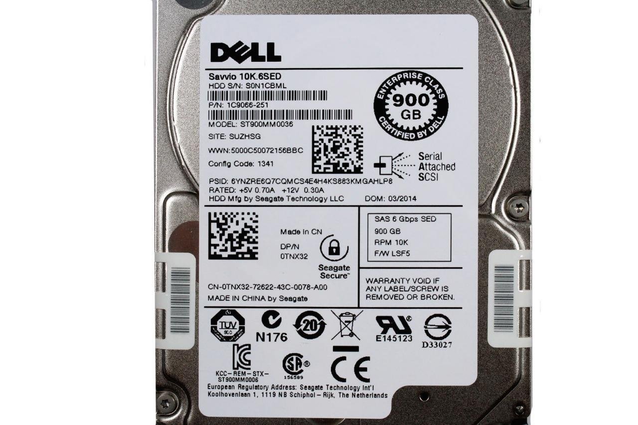 DELL TNX32 Dell TNX32 Seagate ST900MM0036 900GB 10K SAS 6Gbs SED Hard Drive