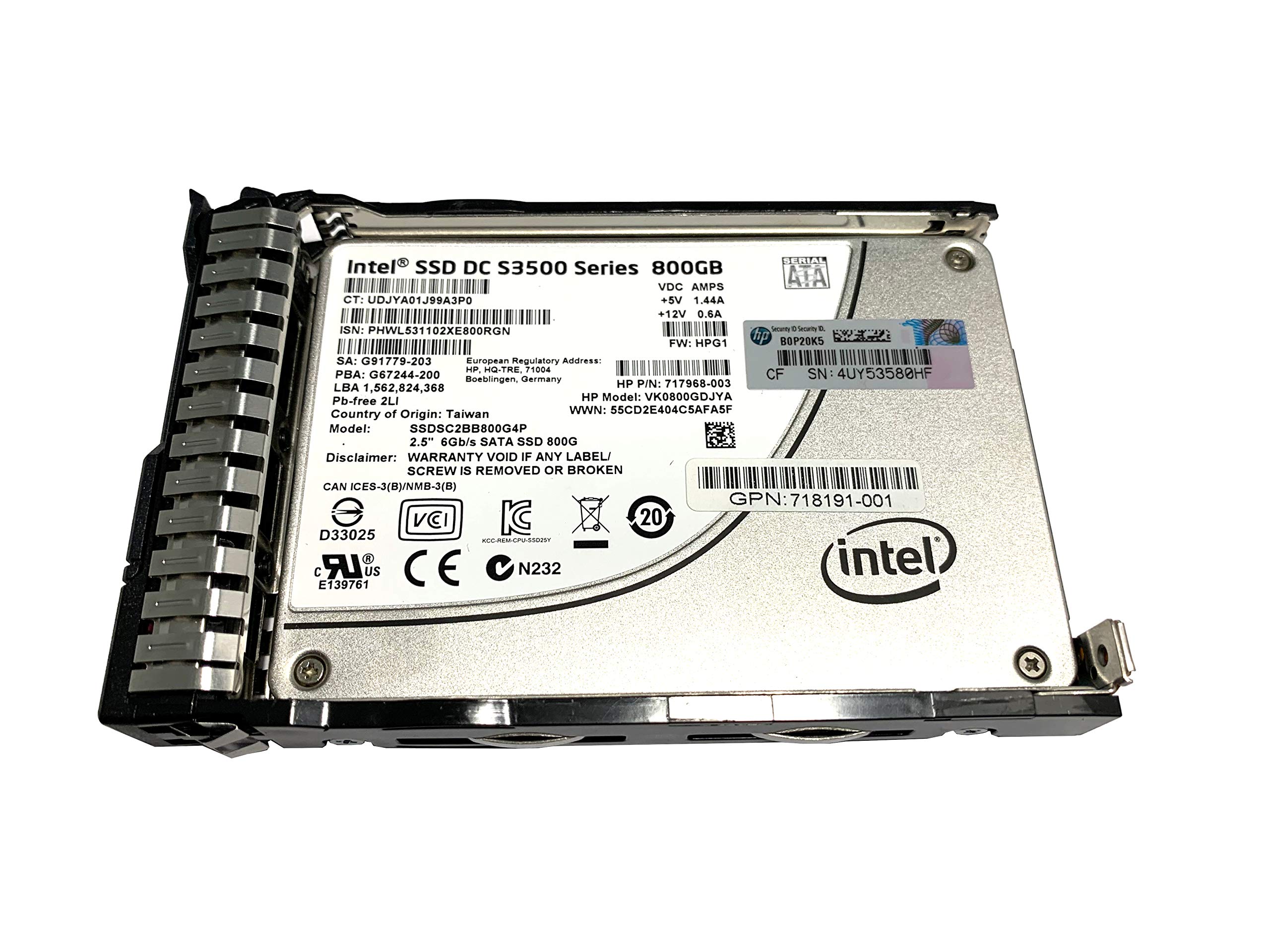 718139-001 HPE 800GB 6G SATA Value Endurance SFF SC Enterprise Value Solid State Drive